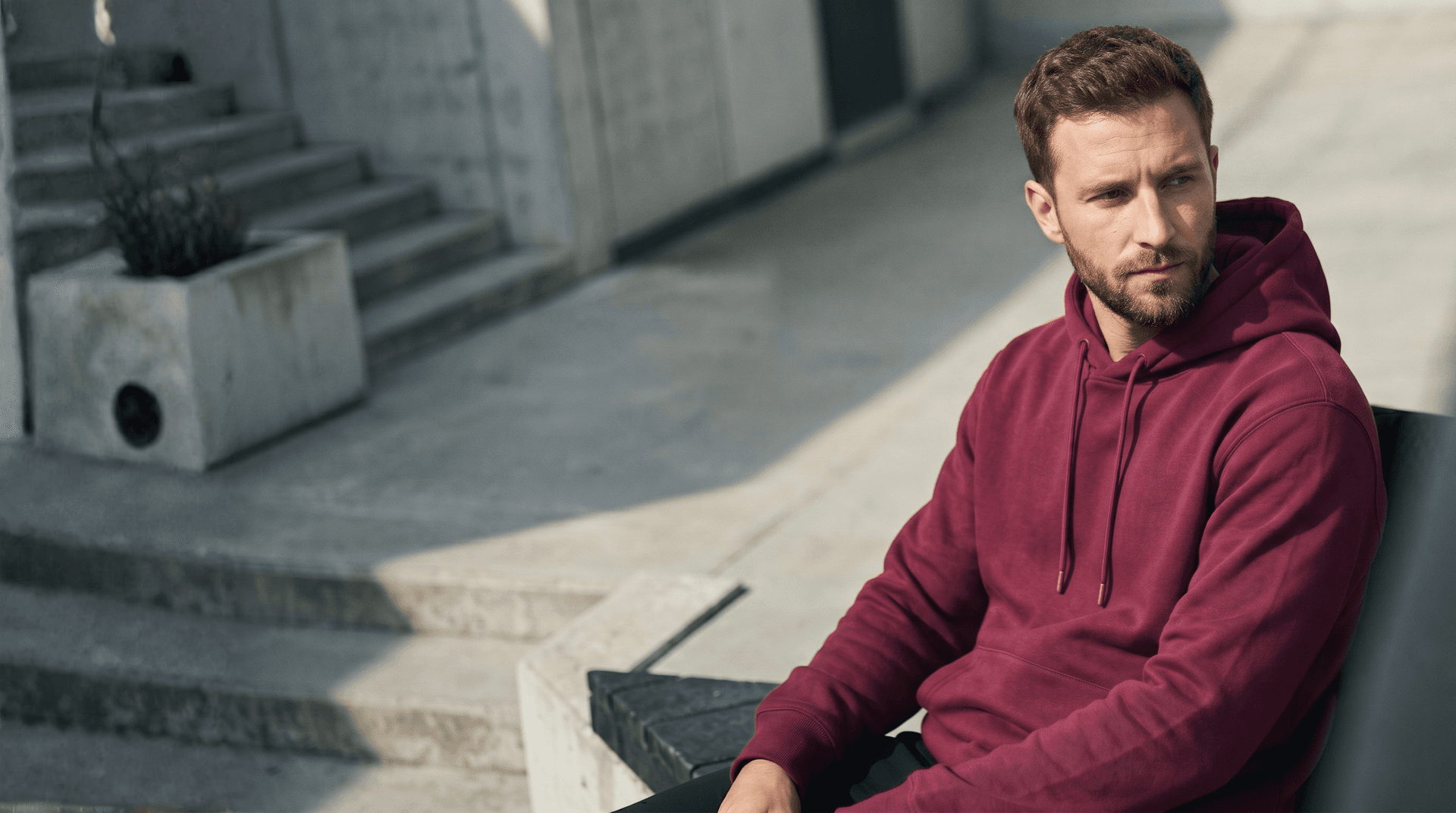 Model wearing Taskin Hoodie by Sukoon Fit